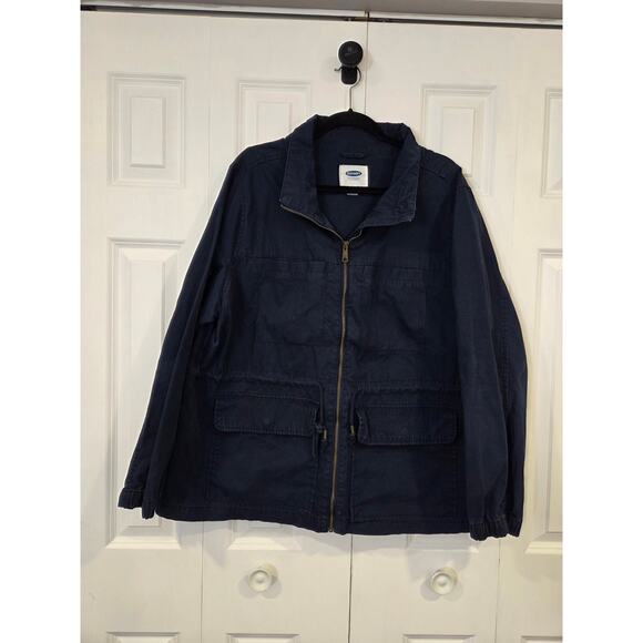Old Navy Woman's Light Weight Jacket Blue Size XXL Zip-Up 4 Pockets Utility - Picture 1 of 8